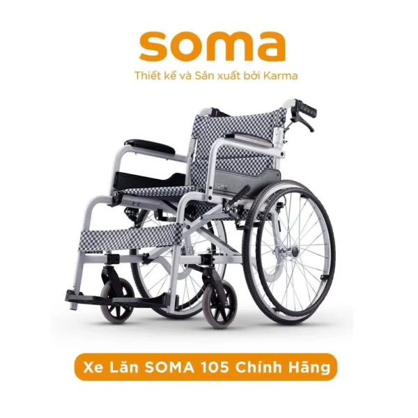 Xe lăn tiêu chuẩn Karma Soma 105 – nặng ~11,5 kg