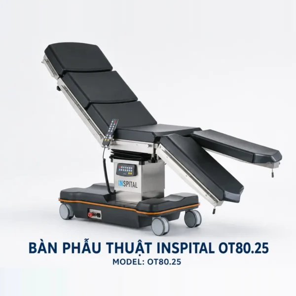 Bàn phẫu thuật Inspital OT80.25 – tải 360 kg, mặt bàn thấu quang
