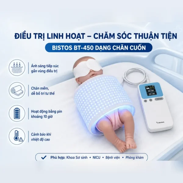 Đèn điều trị vàng da sơ sinh Bistos BT-450 dạng chăn cuốn