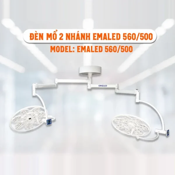 Đèn mổ treo trần hai nhánh EMALED 560/500 (Đức)