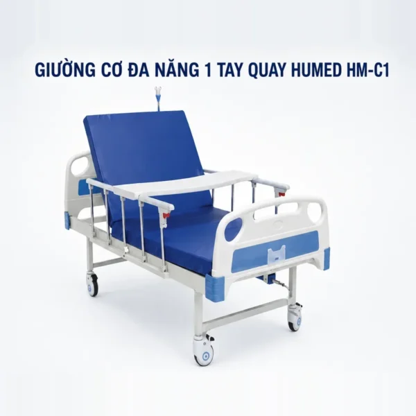 Giường bệnh 1 tay quay Humed HM-C1 – nâng lưng 0–75°