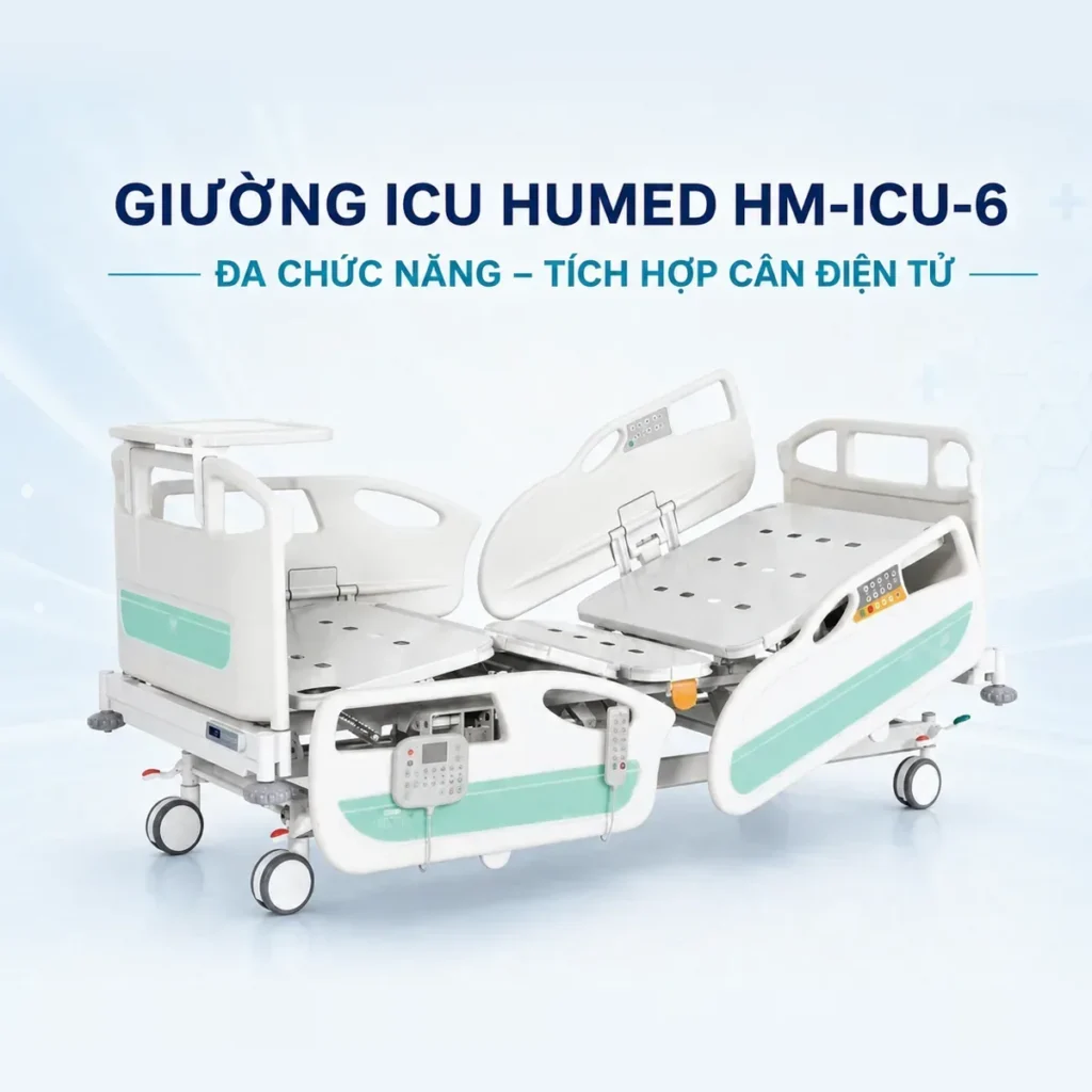Giường ICU Humed HM-ICU-6 – cân điện tử, CPR, bảng điều khiển T-motion – ảnh 5