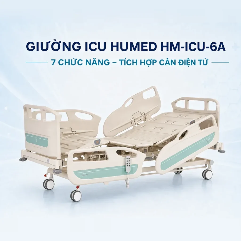 Giường ICU Humed HM-ICU-6A 7 chức năng – nghiêng trái/phải, cân điện tử – ảnh 3