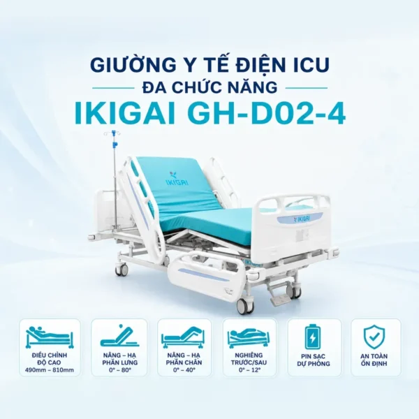 Giường ICU điện Ikigai GH-D02-4 – CPR điện, bảo hành 10 năm