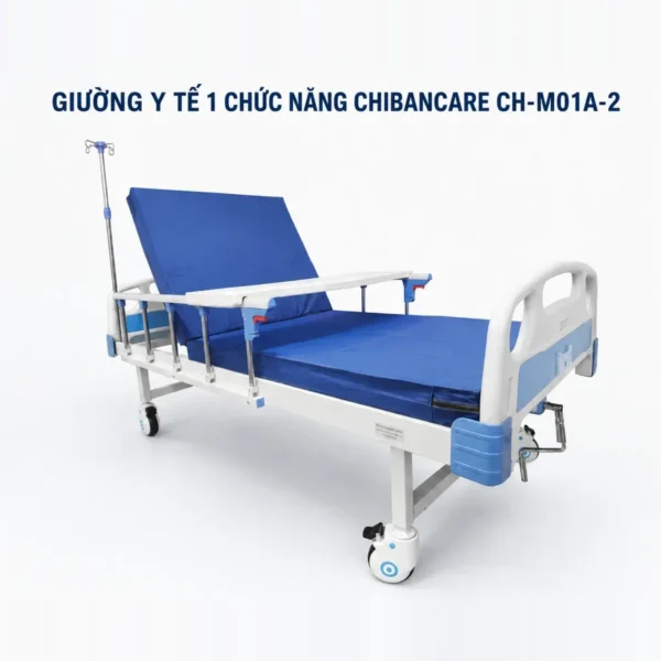 Giường bệnh 1 tay quay Chibancare CH-M01A-2 – nâng lưng 0–80°