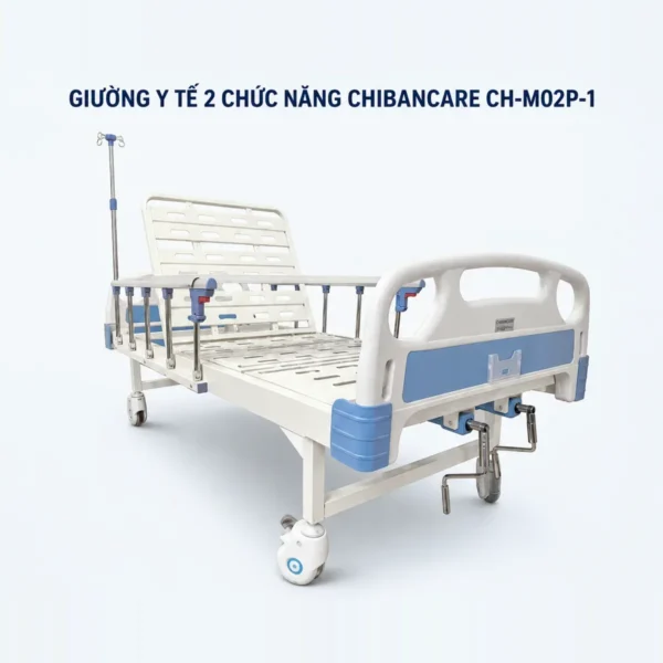 Giường bệnh 2 tay quay Chibancare CH-M02P-1 – lưng 0–80°, chân 0–35°