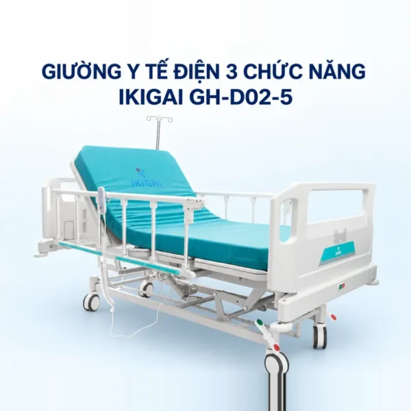 Giường y tế điện 3 chức năng Ikigai GH-D02-5 – tải 300 kg, pin dự phòng