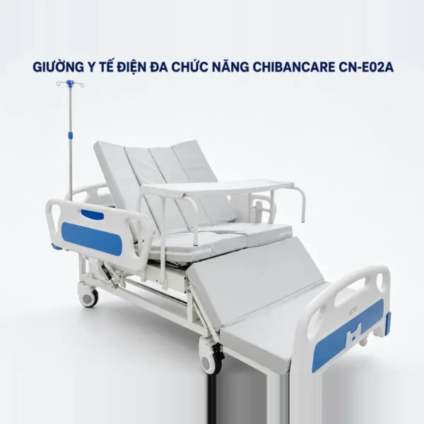 Giường y tế điện đa chức năng Chibancare CN-E02A – trọn bộ phụ kiện