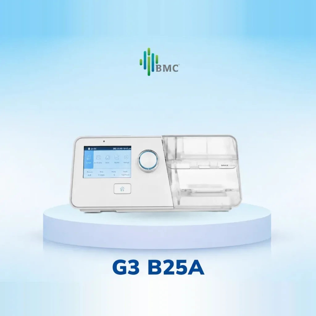 Máy BiPAP tự động BMC G3 B25A – 4–25 cmH₂O, tạo ẩm – ảnh 4