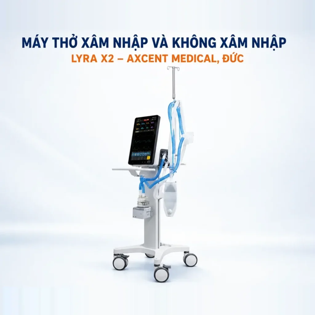 Máy thở ICU aXcent Lyra X2 – xâm lấn và không xâm lấn, 18,5 inch – ảnh 2