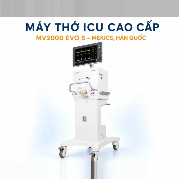 Máy thở ICU Mekics MV2000 EVO5 – cảm ứng 15 inch