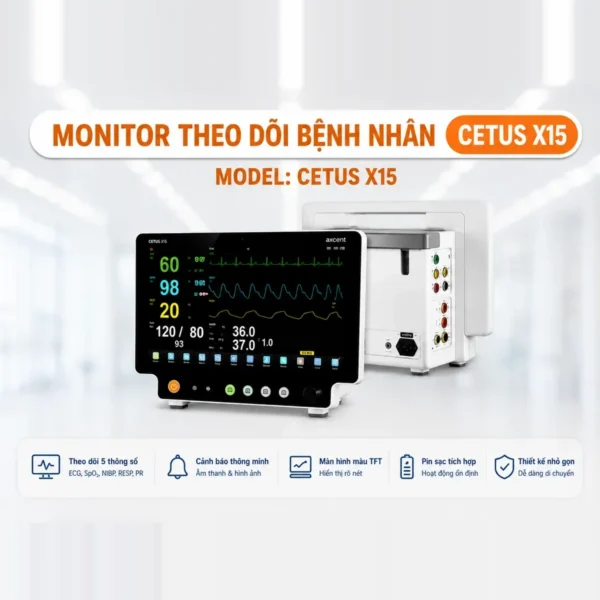 Monitor Axcent Cetus X15 theo dõi bệnh nhân 5 thông số