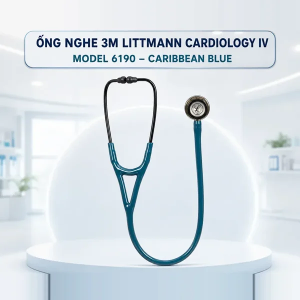 Ống nghe Littmann Cardiology IV 6190 – dây Caribbean Blue