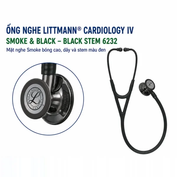Ống nghe Littmann Cardiology IV 6232 Smoke & Black