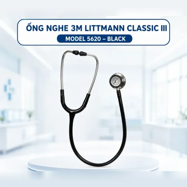 Ống nghe Littmann Classic III 5620 – dây đen, mặt nghe bạc